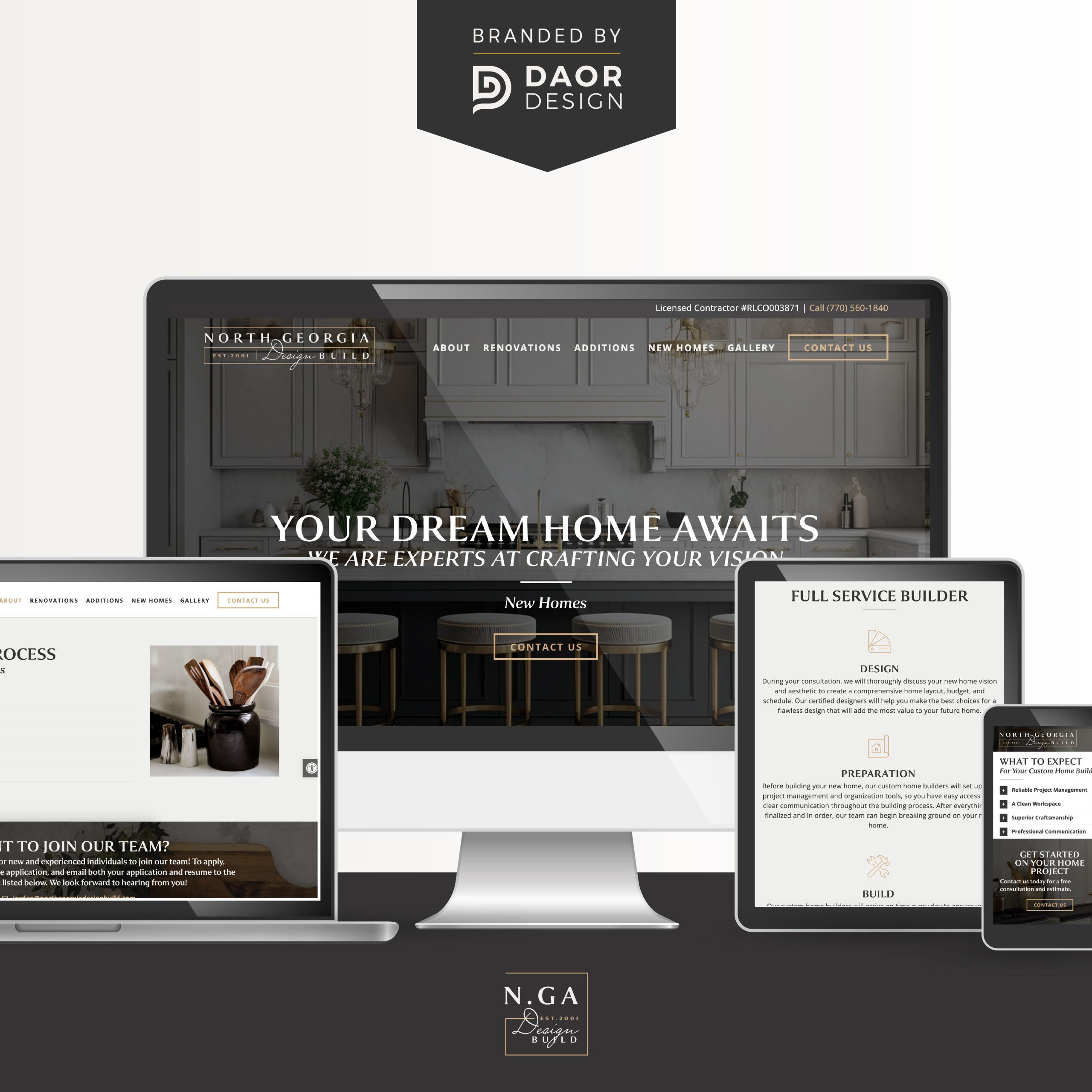 North Georgia Design Build's website designed for Desktops, Laptops, Tablets, and Smartphones