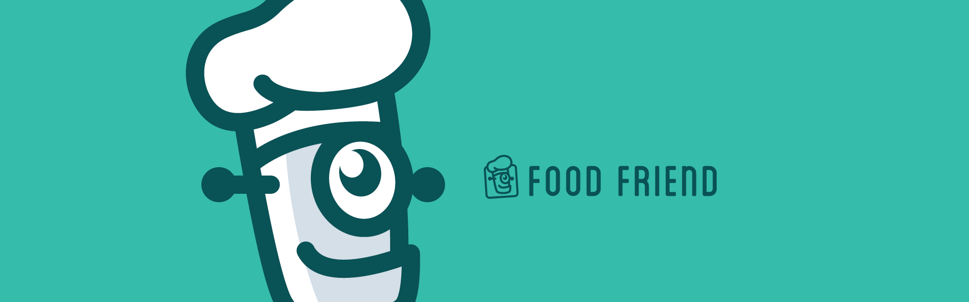 An illustration of a stylized, anthropomorphic burrito with a happy expression, arms, and one visible winking eye, accompanied by the text "Food Friend" on a green background.