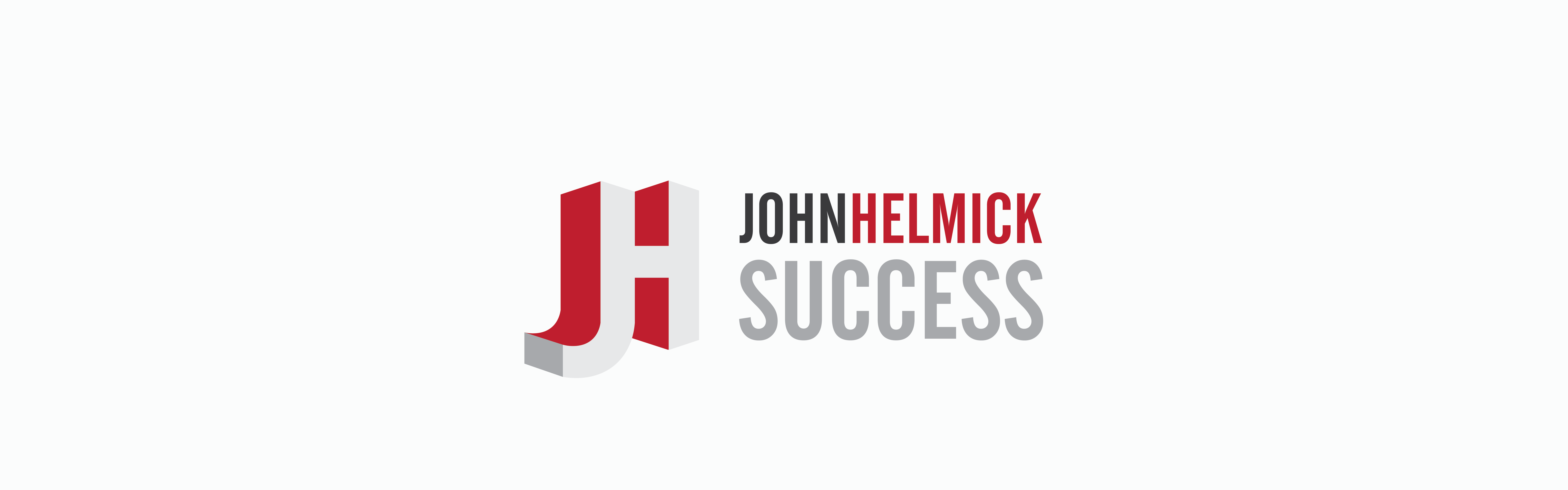 Logo with the initials "jh" in red beside the text "John Helmick Success".