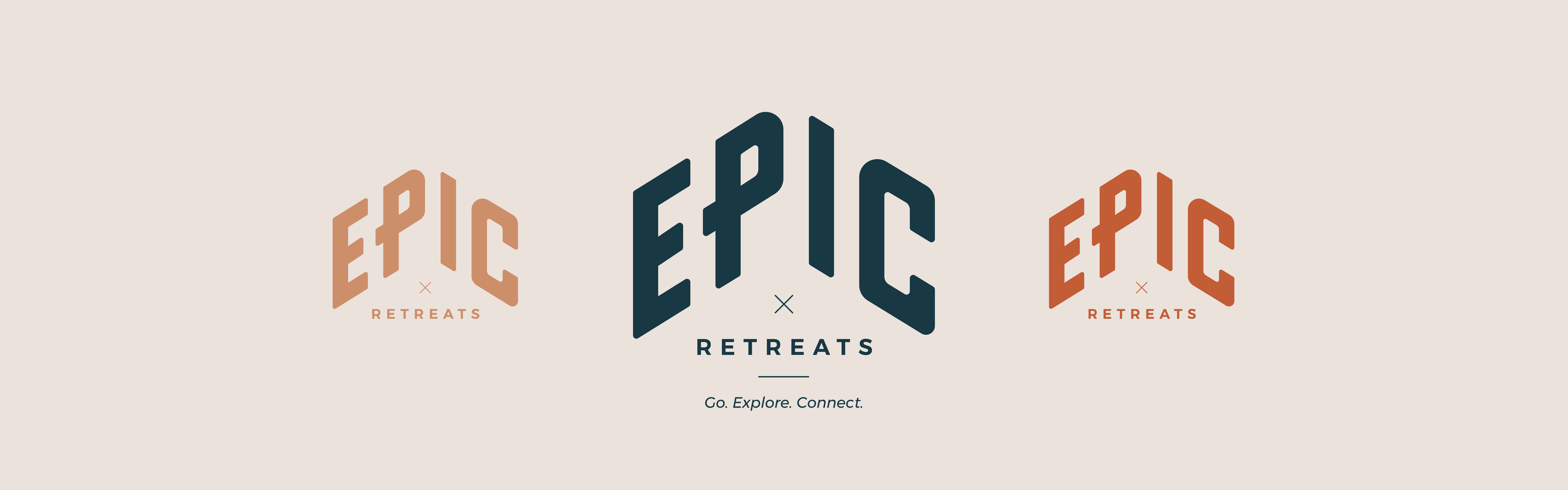The image displays a series of logos with the words "Epic Retreats" in large, bold letters; "Epic" is more prominent, followed by "Retreats" in a smaller