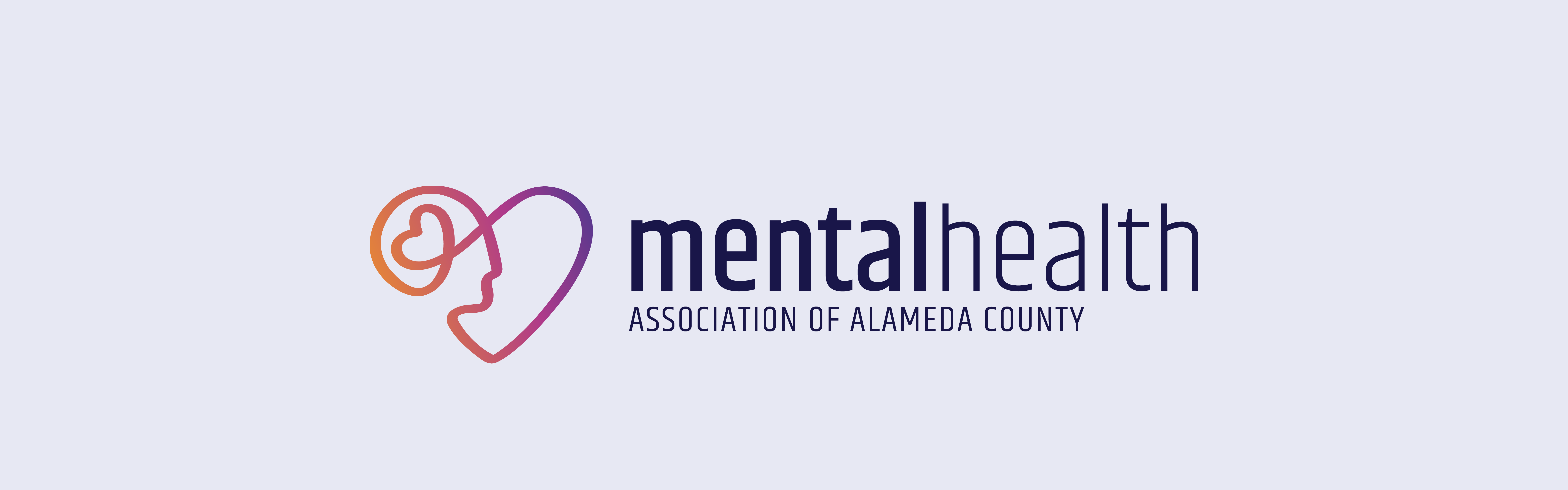 The image showcases the logo of the Mental Health Association of Alameda County, featuring a stylized heart and a brain intertwined, next to the association's name in a clean sans-serif font.