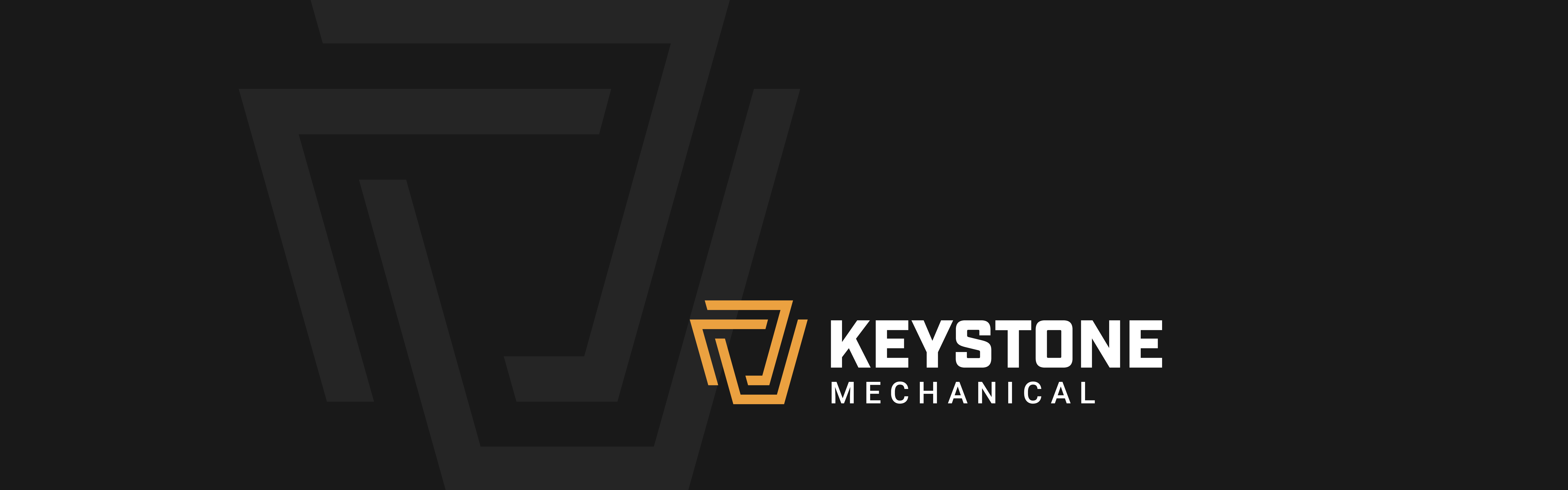 Logo of Keystone Mechanical featuring stylized letters "K" and "M" with a geometric design on a black background.