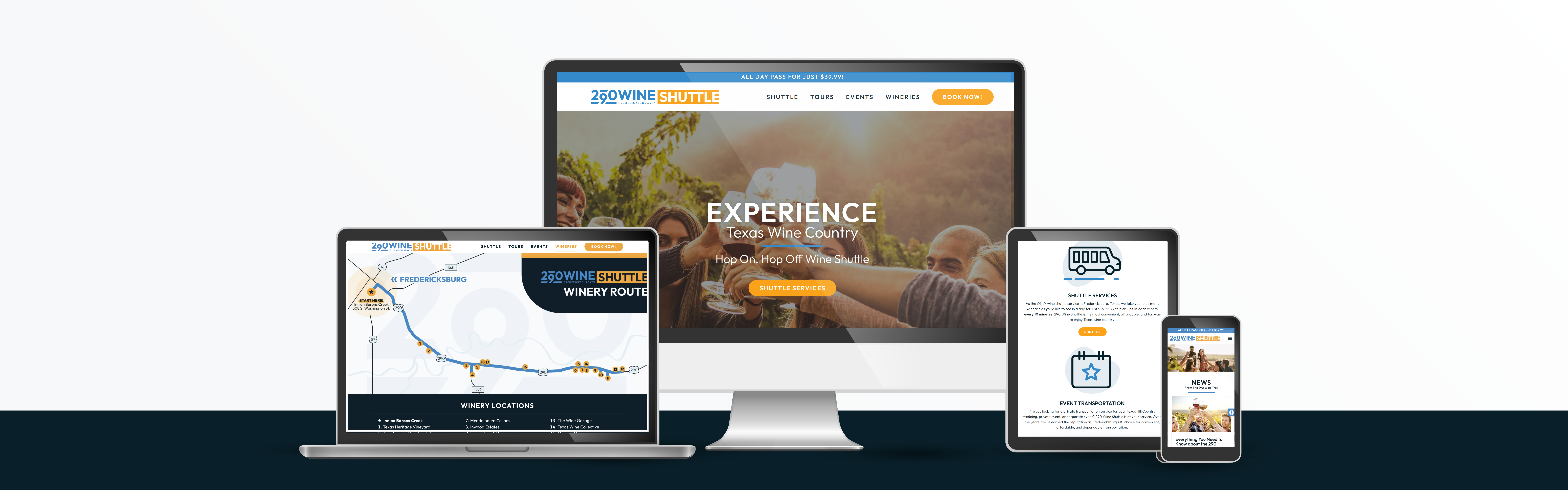 Wine Shuttle website design