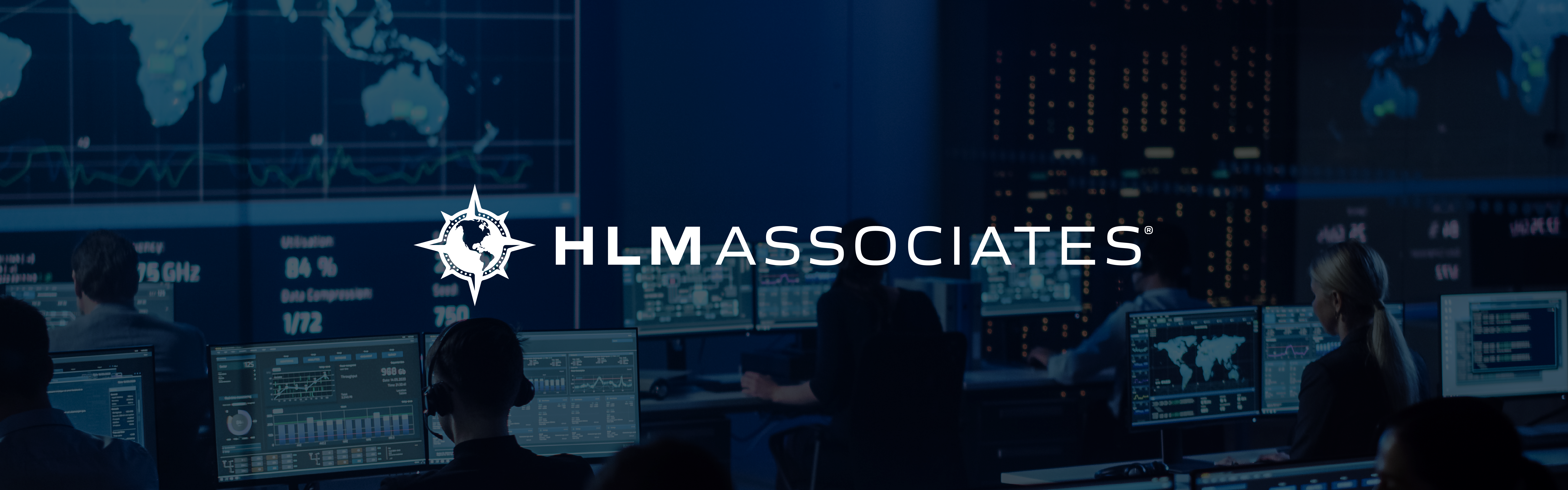 HLM Associates blue logo design