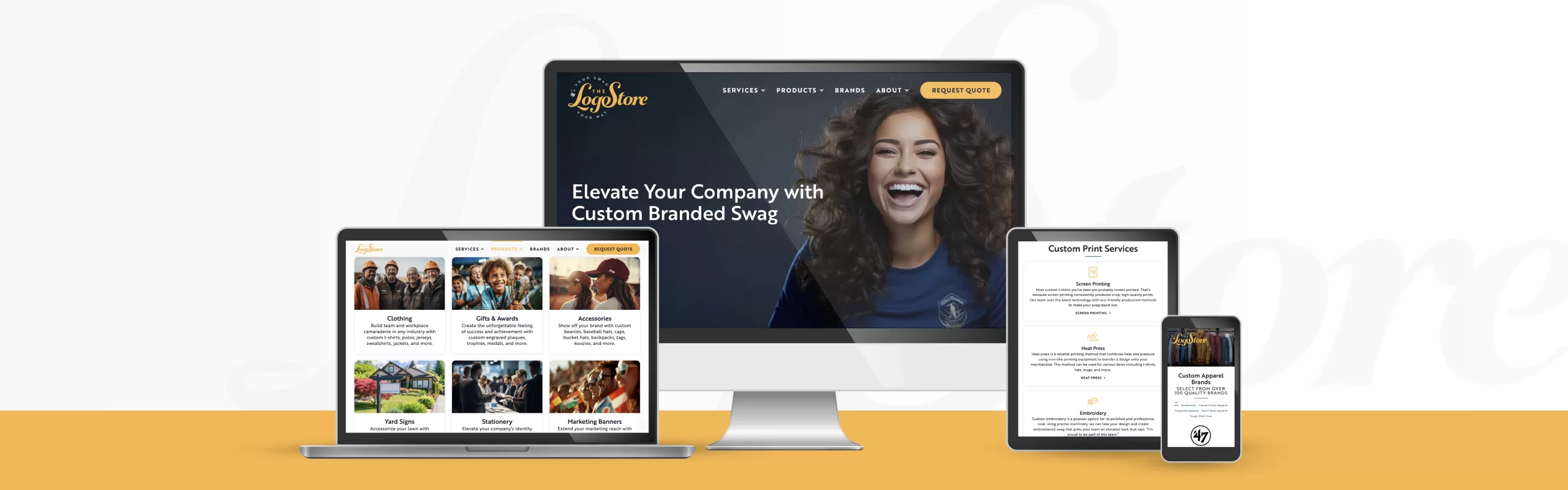 the logo store website design on multiple devices