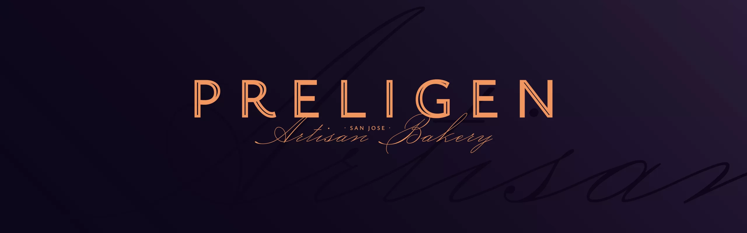 Preligen Artisan Bakery logo design on a dark background