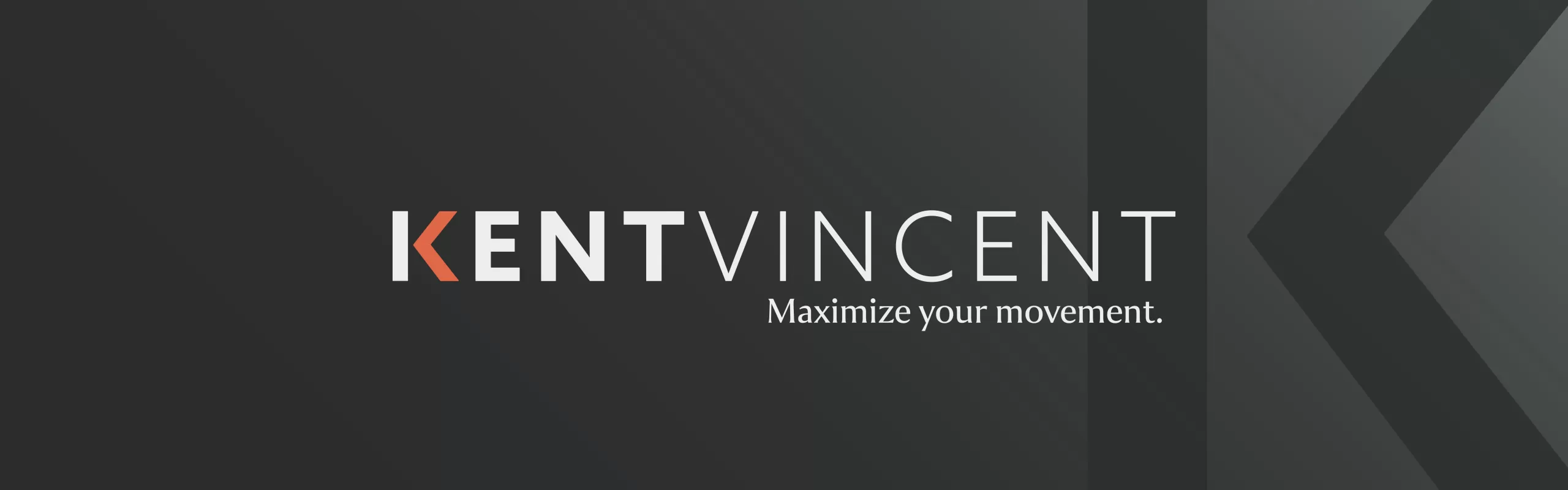 kent vincent logo design on a dark background