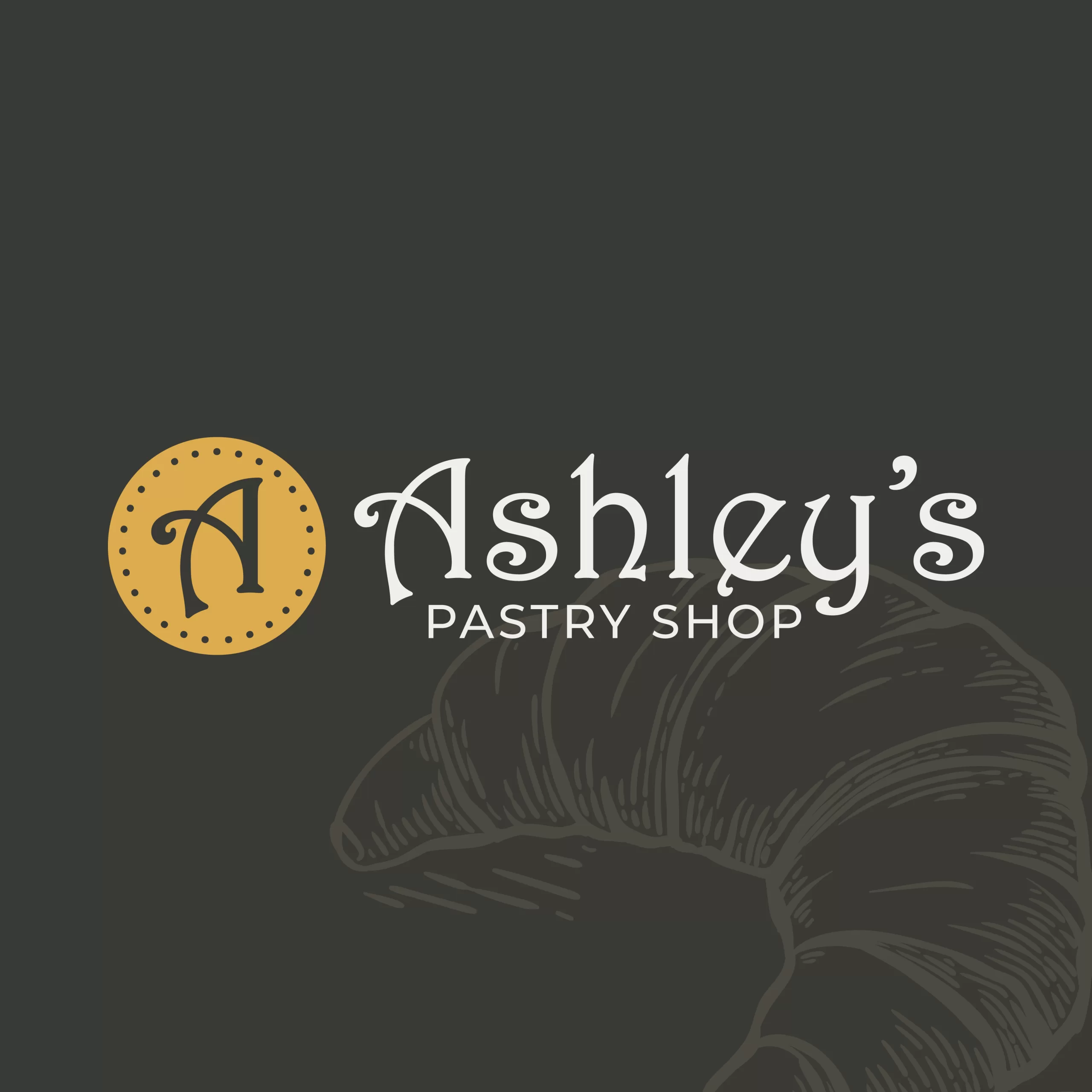 Ashley's Pastry Shop dark logo design from Daor Design.