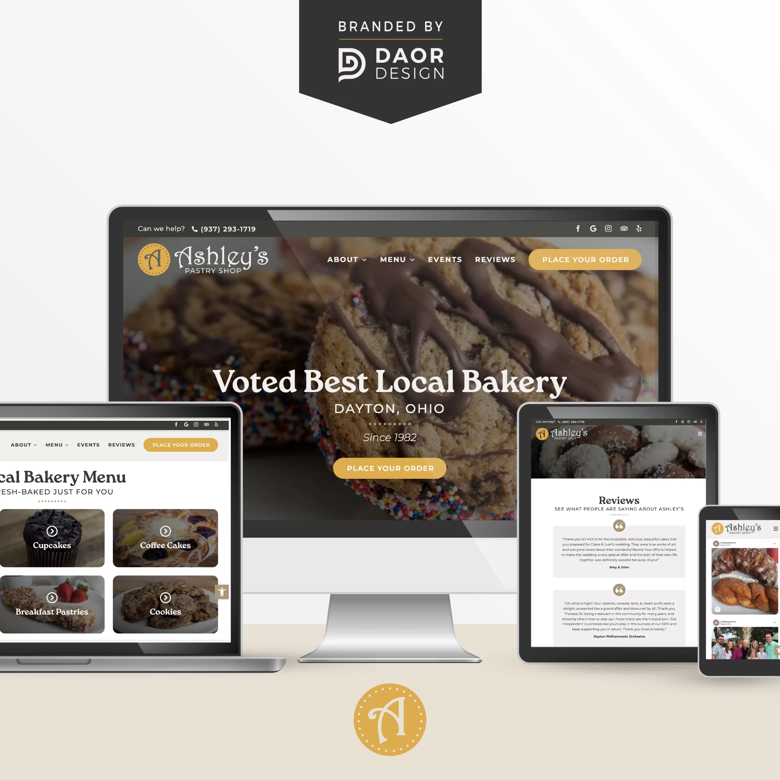 Ashley's Pastry Shop new website from Dayton web design services.