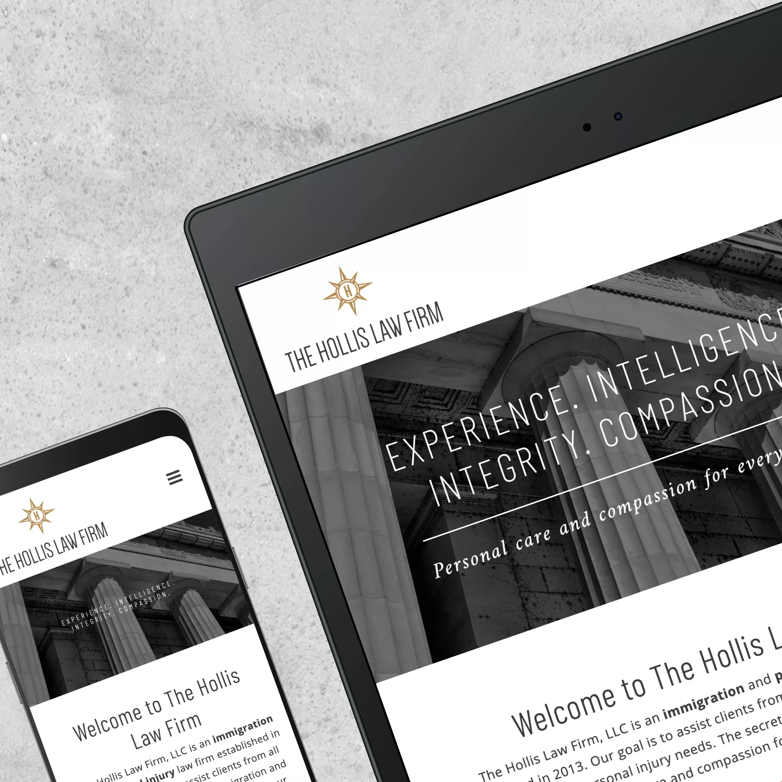 The Hollis Law Firm website design.