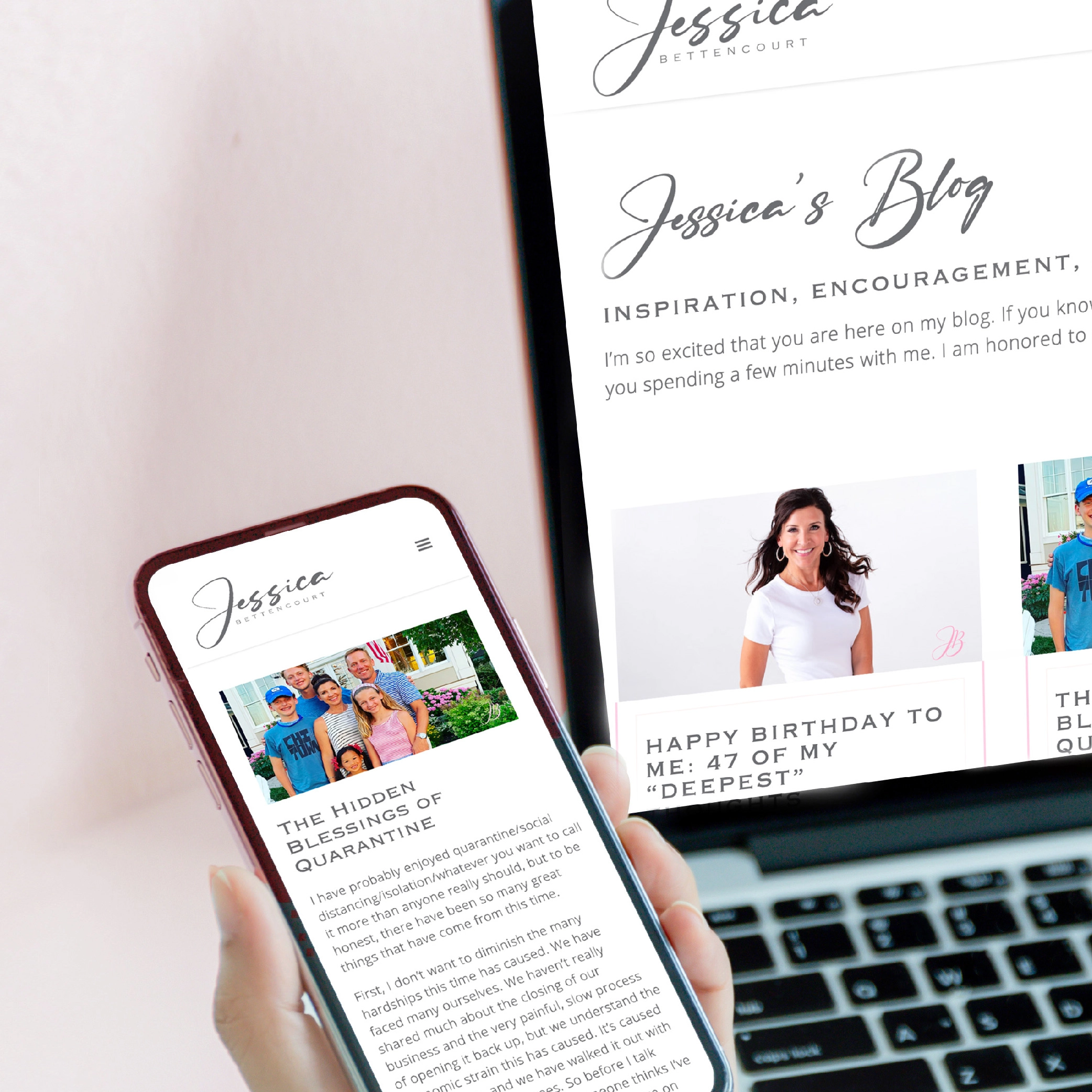 Jessica Bettencourt Website on Laptop and Phone