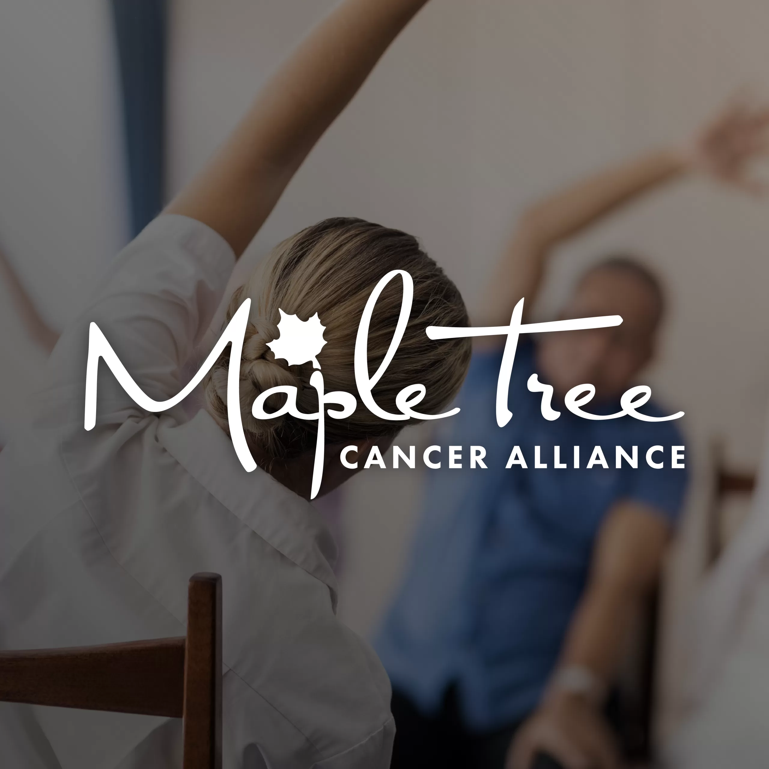 Maple Tree Cancer Alliance logo design on photo background.