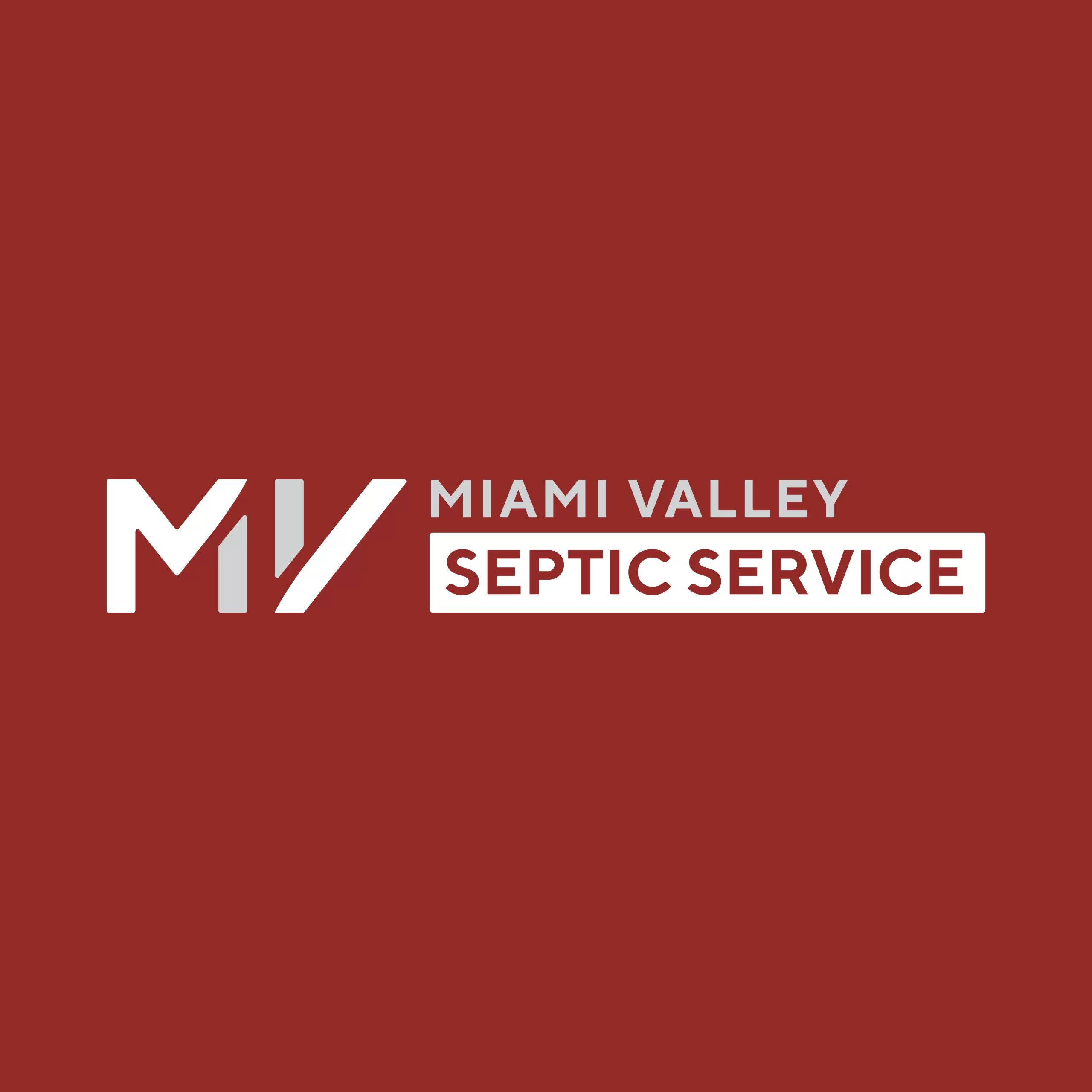 Miami Valley Septic Service red logo design.