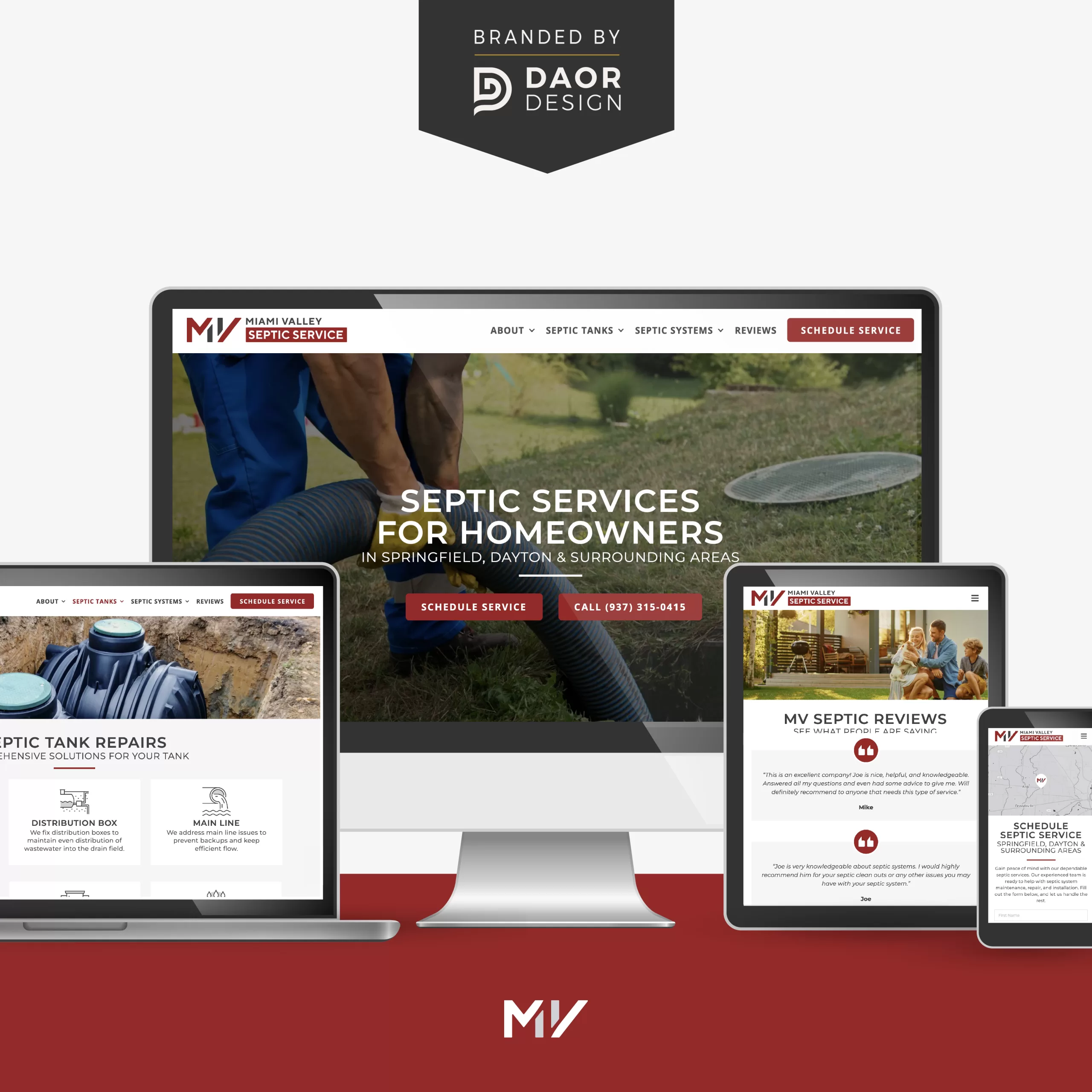 Miami Valley Septic Service website design.