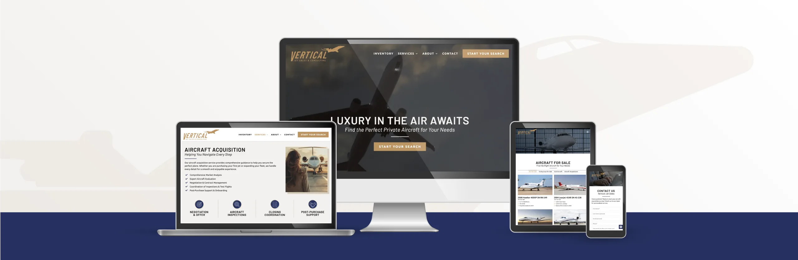 Vertical Jet Sales web design
