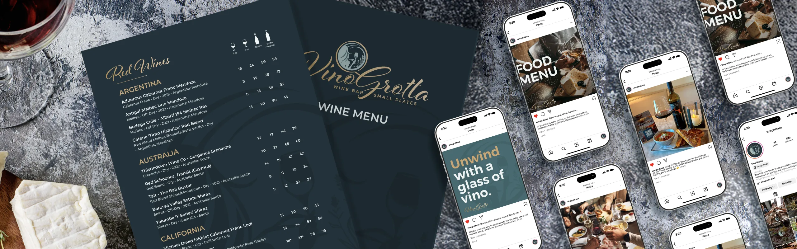 Vino Grotta marketing design