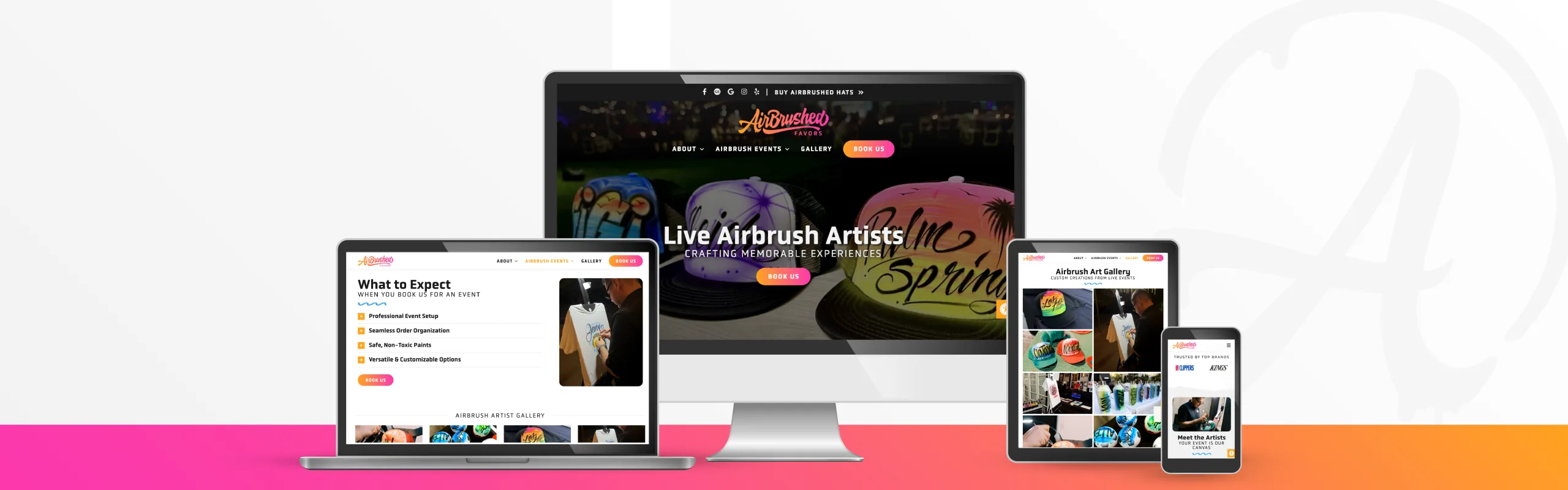 Airbrushed Favors Website Design